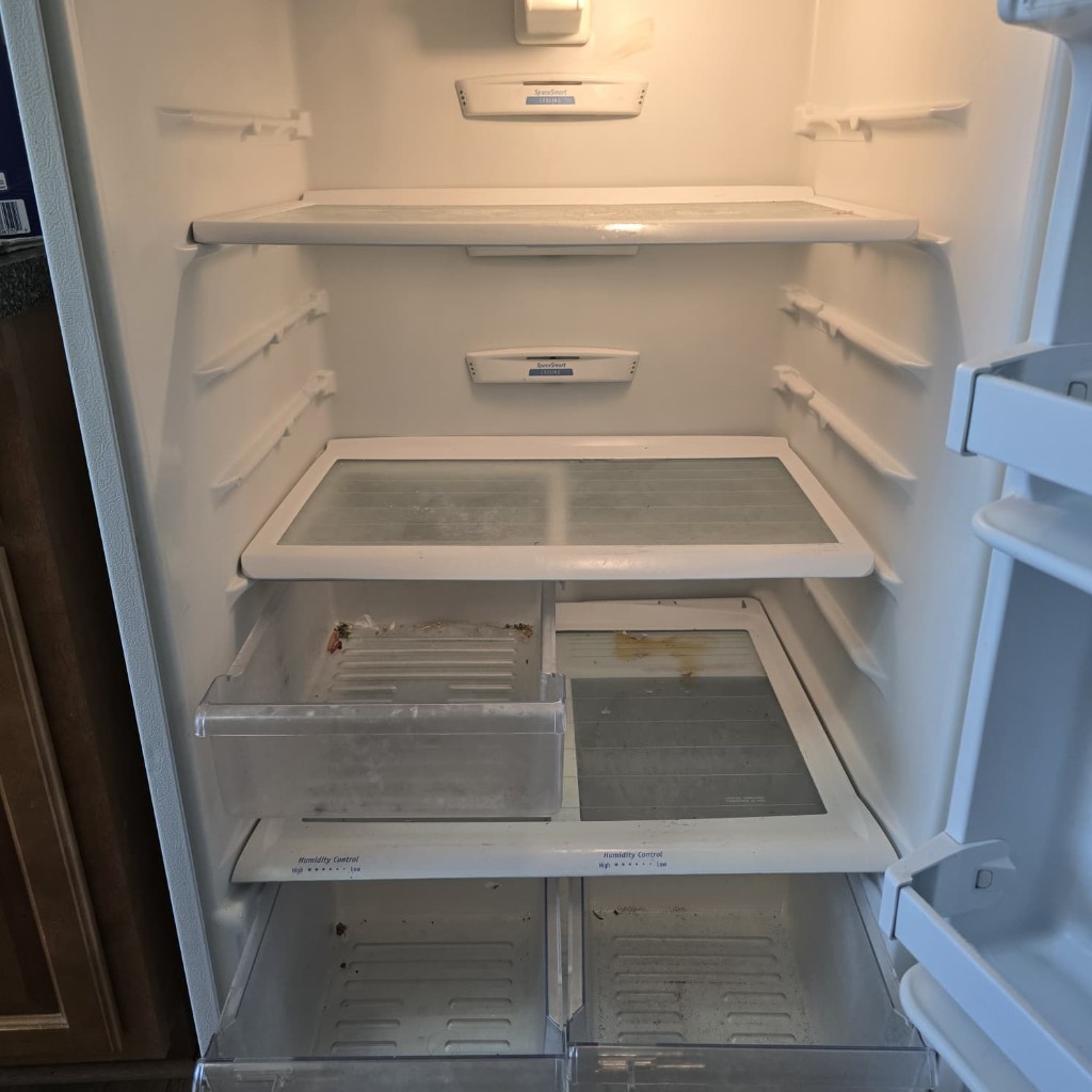Deep-cleaned, odor-free fridges — before cleaning